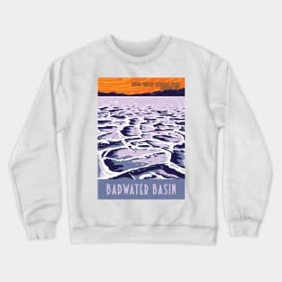 WPA Poster of Badwater Basin in Death Valley National Park, Inyo County, California, USA Crewneck Sweatshirt